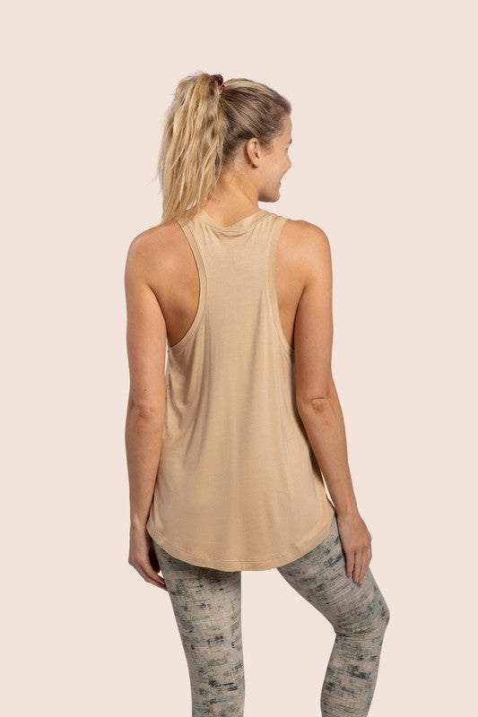 Lekkie damskie tank top – Liora-Beżowy-S-Trend Polska