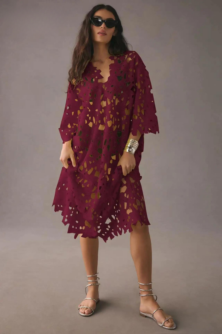 Lekkie Letnia Maxi Sukienka – Maribel-Czerwony-S-Trend Polska