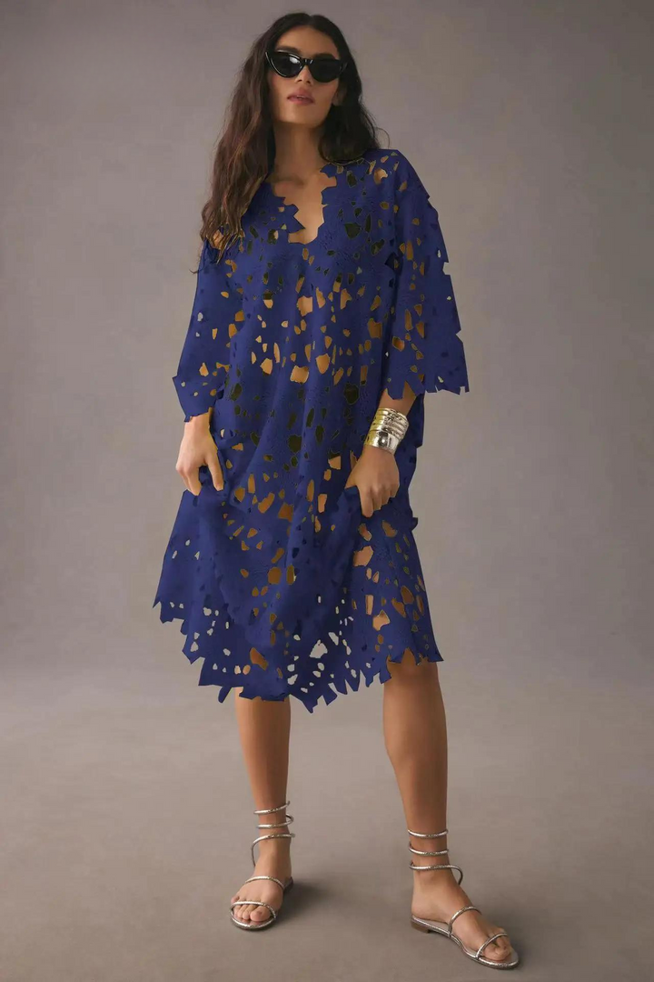 Lekkie Letnia Maxi Sukienka – Maribel-Niebieski-S-Trend Polska