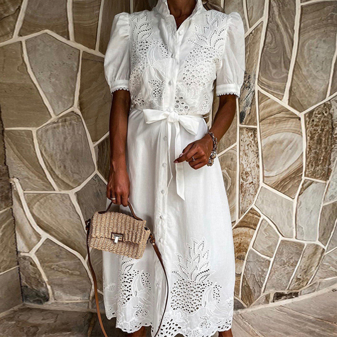 Lekkie Maxi Sukienka - Marielle-Biały-S-Trend Polska