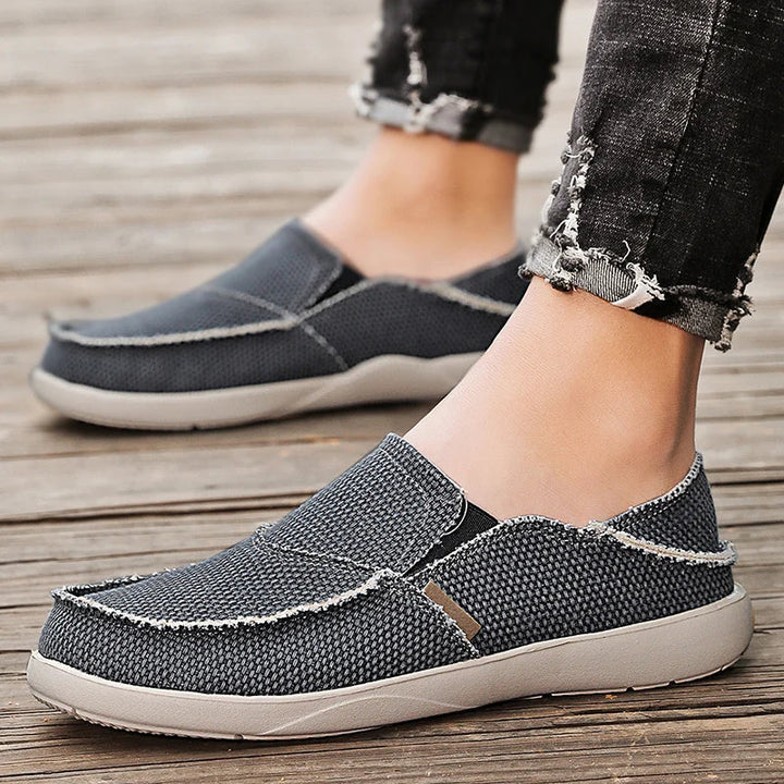 Lekkie płócienne klapki dla mężczyzn | Oddychające letnie espadryle - Niko-Ciemnoszary-39-Trend Polska