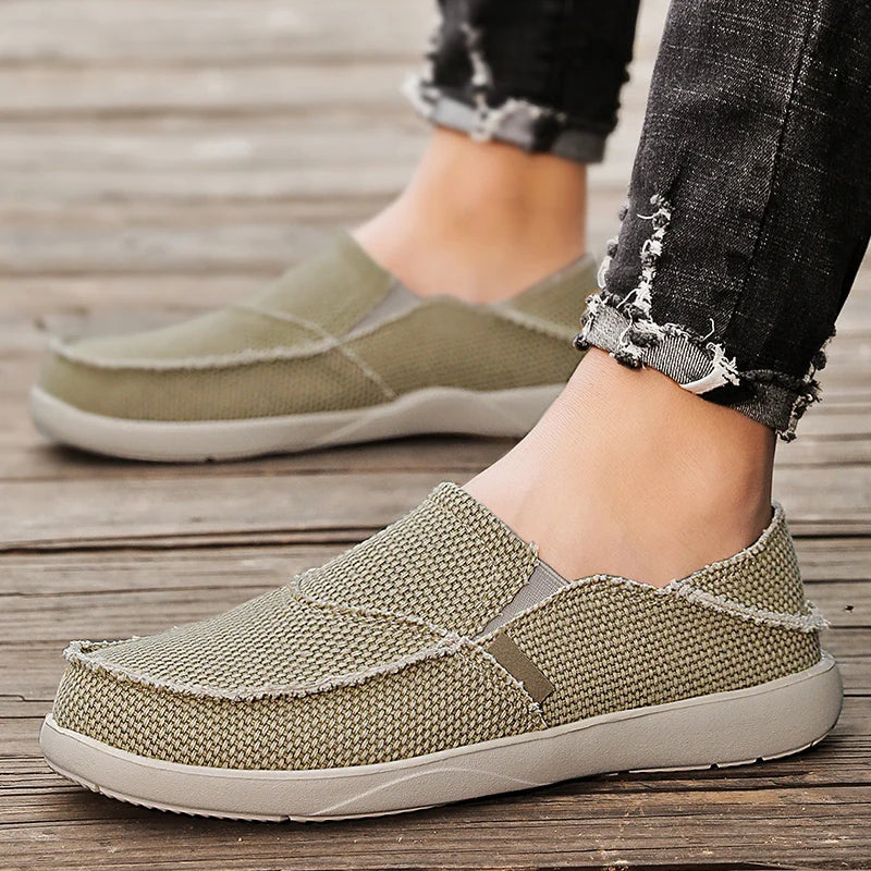 Lekkie płócienne klapki dla mężczyzn | Oddychające letnie espadryle - Niko-Khaki-39-Trend Polska