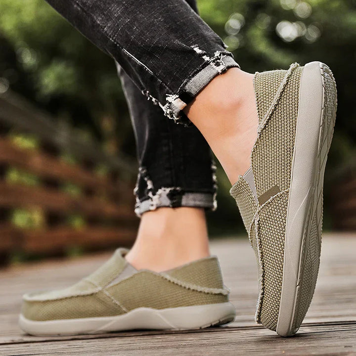 Lekkie płócienne klapki dla mężczyzn | Oddychające letnie espadryle - Niko-Khaki-39-Trend Polska