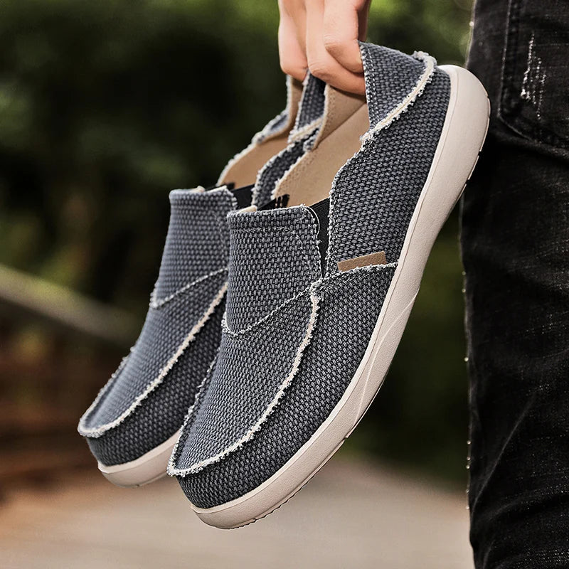 Lekkie płócienne klapki dla mężczyzn | Oddychające letnie espadryle - Niko-Khaki-39-Trend Polska