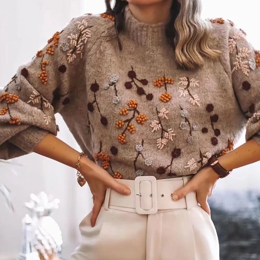 Sweter damski z jesiennym wzorem – Noëlle