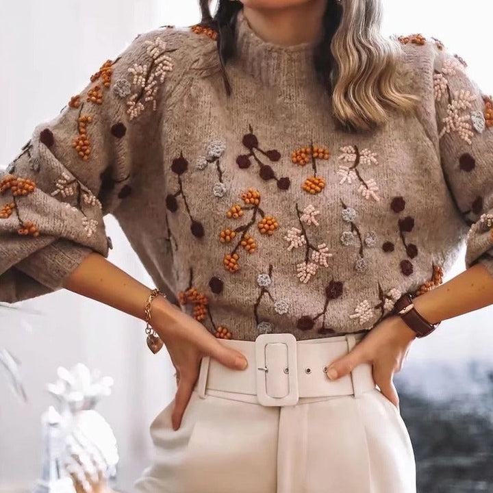 Sweter damski z jesiennym wzorem – Noëlle