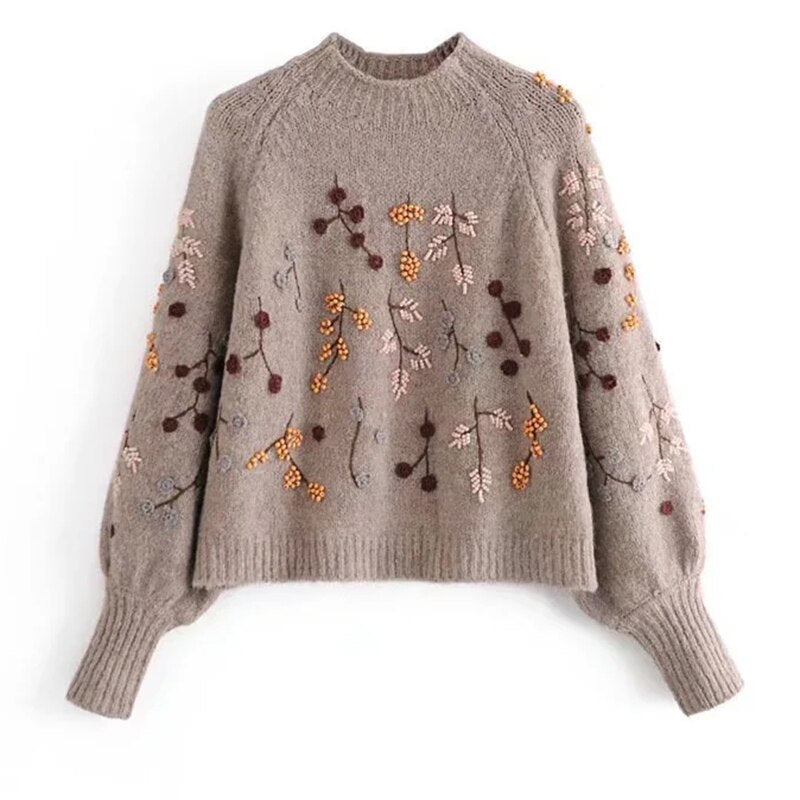 Sweter damski z jesiennym wzorem – Noëlle