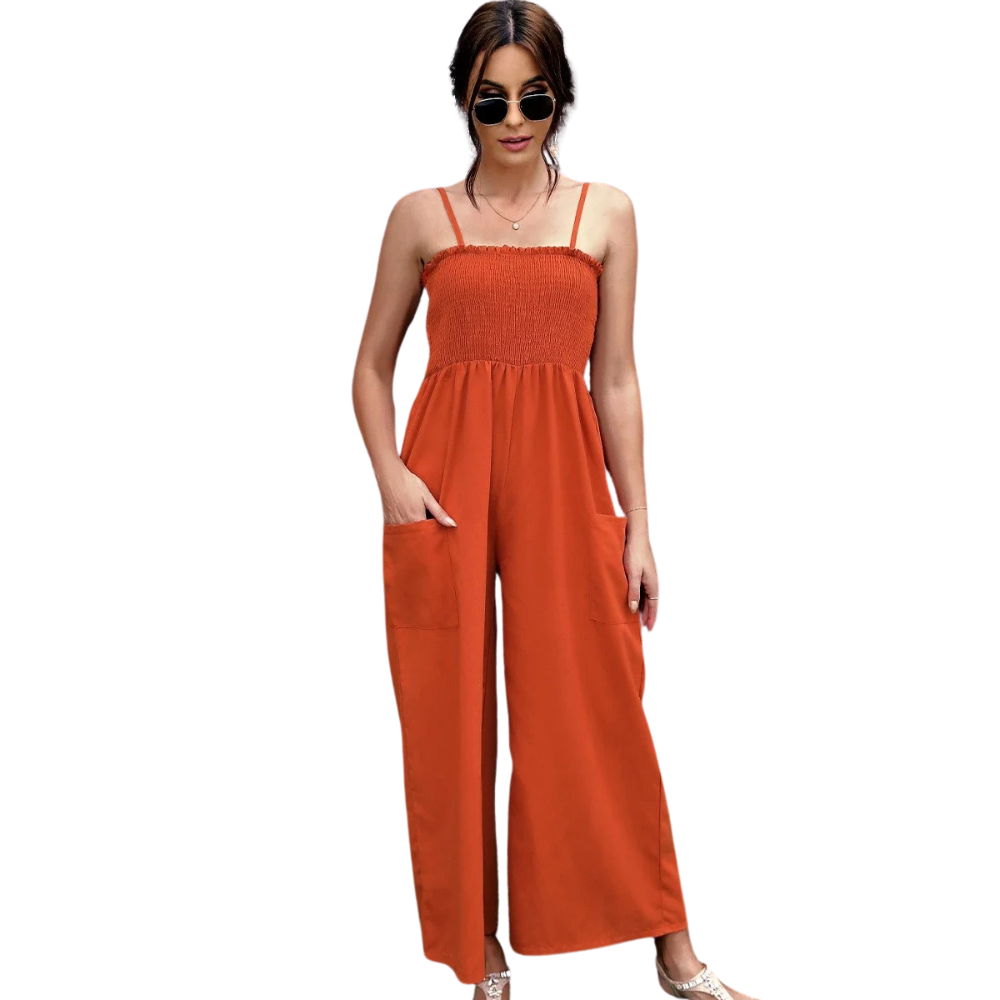 Letni damski kombinezon z cienkimi ramiączkami w stylu vintage - RetroLuft-Czerwony-S-Trend Polska
