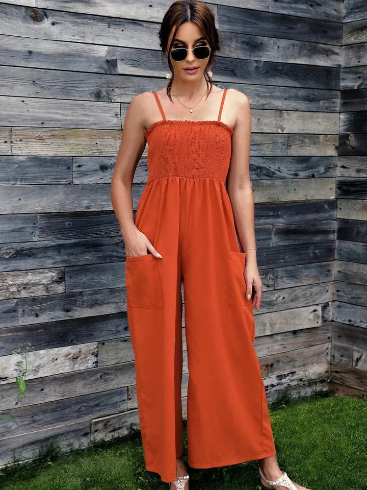 Letni damski kombinezon z cienkimi ramiączkami w stylu vintage - RetroLuft-Czerwony-S-Trend Polska