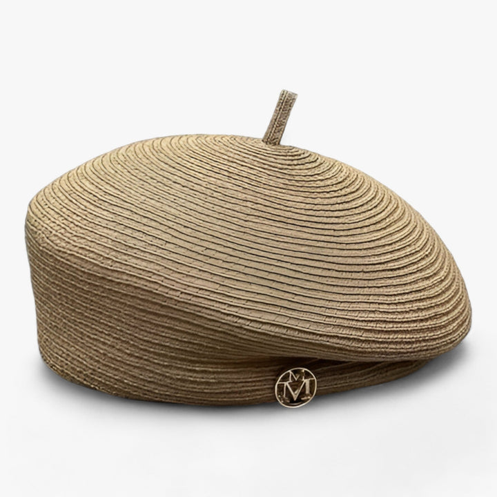 Letni kapelusz Fedora dla kobiet z trawy – lekki i stylowy-Kamelia trawa-Średni rozmiar 55-57 cm-Trend Polska
