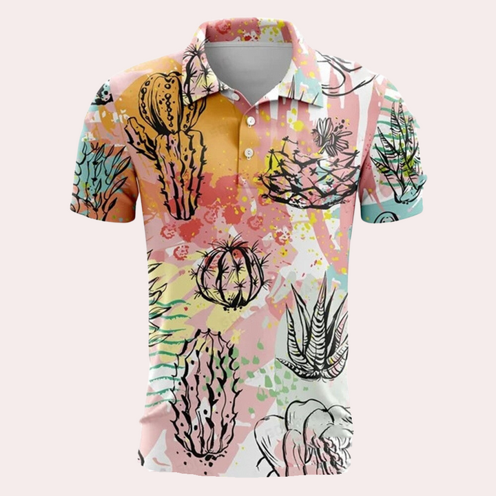 Letni męski polo z wygodnym krojem – Sven-Pomarańczowy-S-Trend Polska