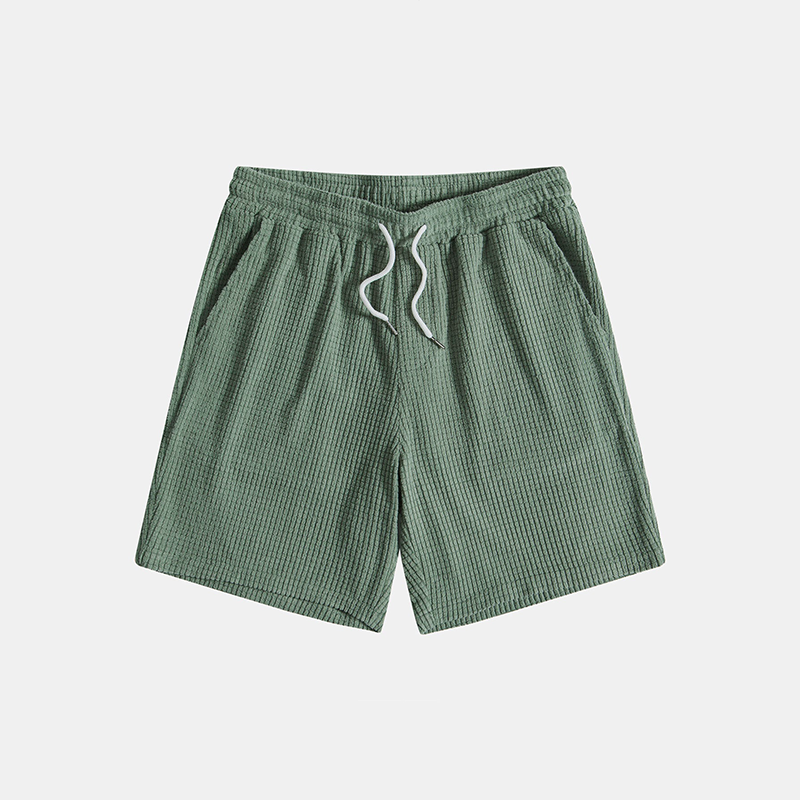 Letni męski zestaw do relaksu z splotem wafelowym – Lenn-Beżowy-S-Trend Polska