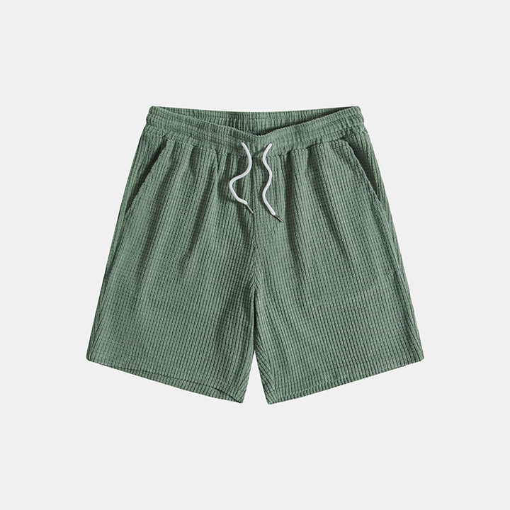 Letni męski zestaw do relaksu z splotem wafelowym – Lenn-Beżowy-S-Trend Polska