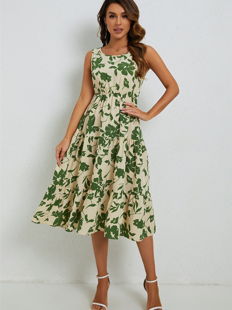 Letnia sukienka midi w kwiaty - Fenna-XS-Trend Polska