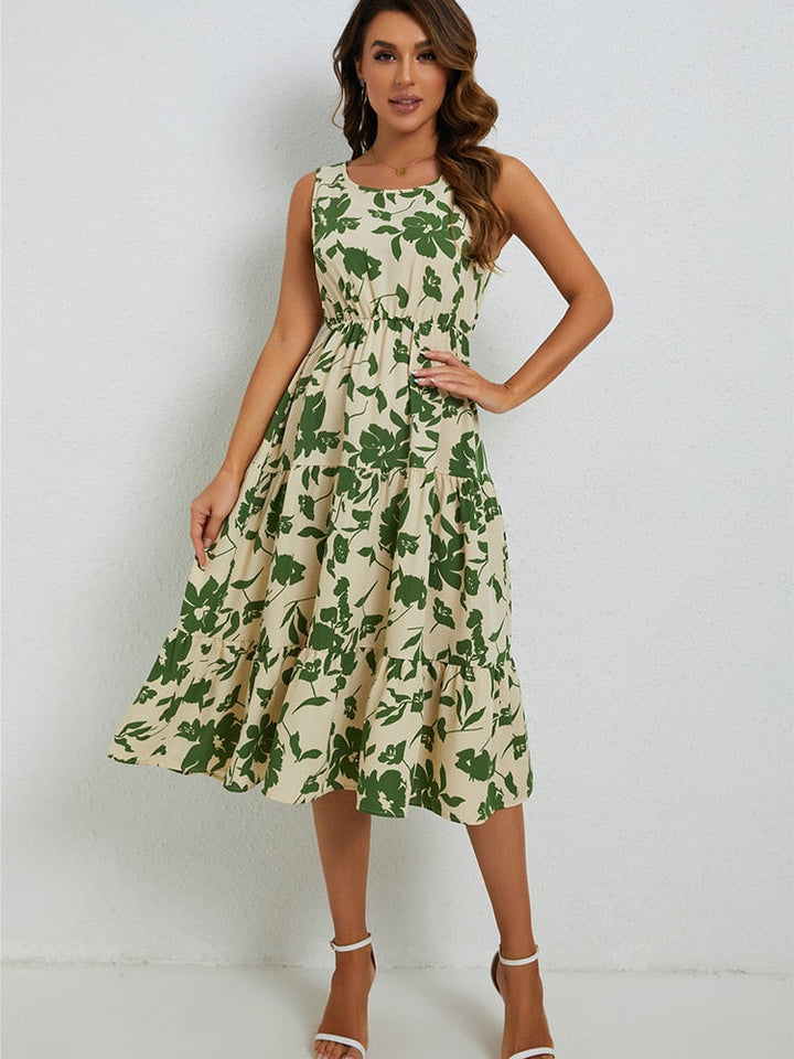 Letnia sukienka midi w kwiaty - Fenna-XS-Trend Polska