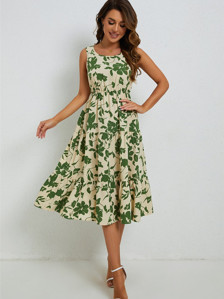 Letnia sukienka midi w kwiaty - Fenna-XS-Trend Polska