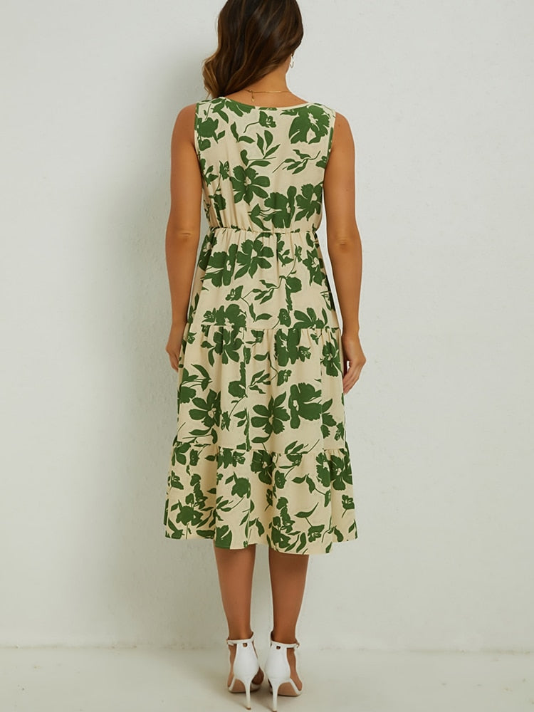 Letnia sukienka midi w kwiaty - Fenna-XS-Trend Polska