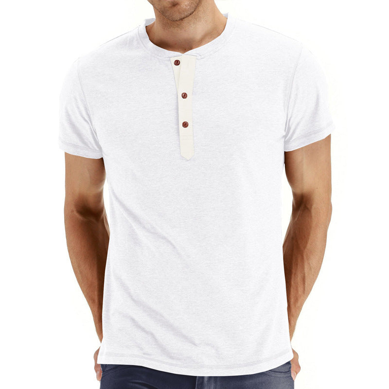 Letnie bawełniane męskie T-shirt – Finn-Biały-S-Trend Polska