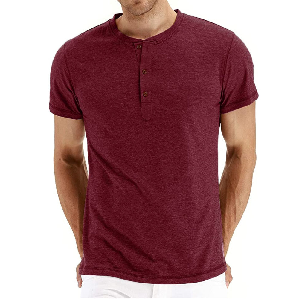 Letnie bawełniane męskie T-shirt – Finn-Bordowy-S-Trend Polska