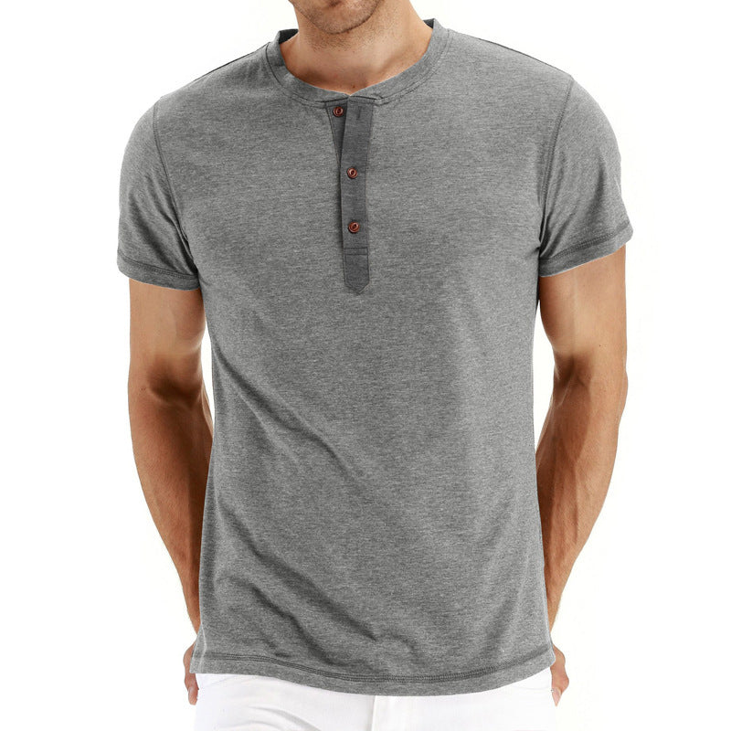 Letnie bawełniane męskie T-shirt – Finn-Jasnoszary-S-Trend Polska