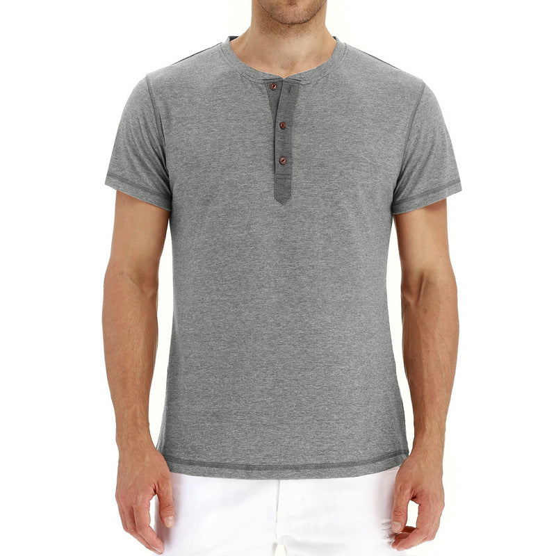 Letnie bawełniane męskie T-shirt – Finn-Ciemnoniebieski-S-Trend Polska