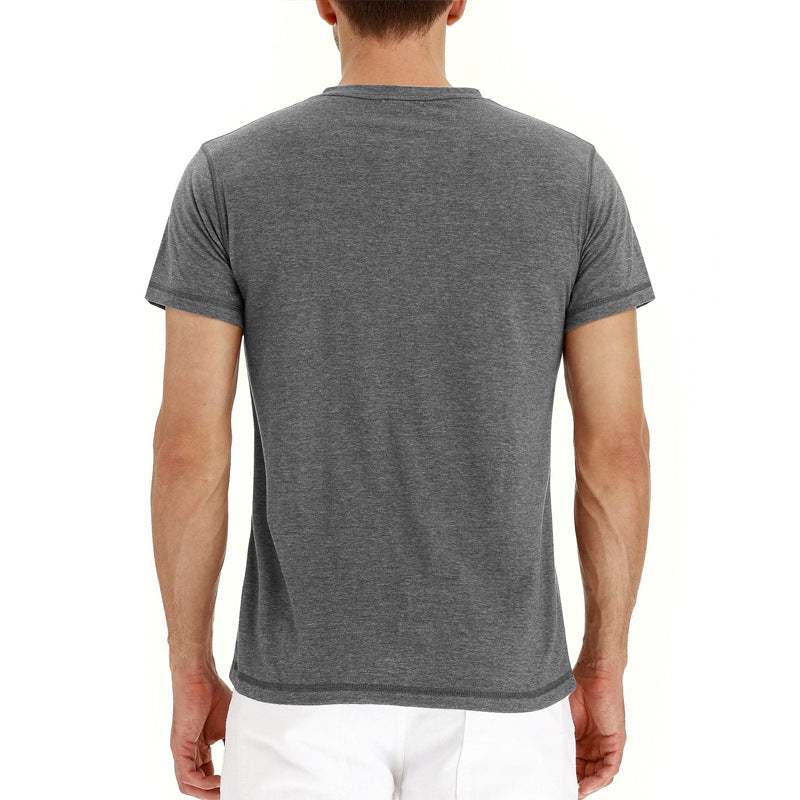 Letnie bawełniane męskie T-shirt – Finn-Ciemnoniebieski-S-Trend Polska