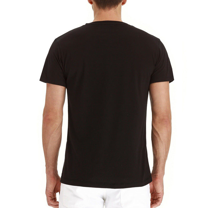 Letnie bawełniane męskie T-shirt – Finn-Ciemnoniebieski-S-Trend Polska