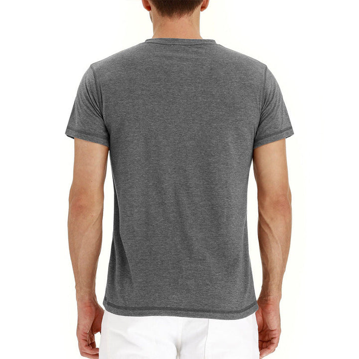 Letnie bawełniane męskie T-shirt – Finn-Ciemnoniebieski-S-Trend Polska
