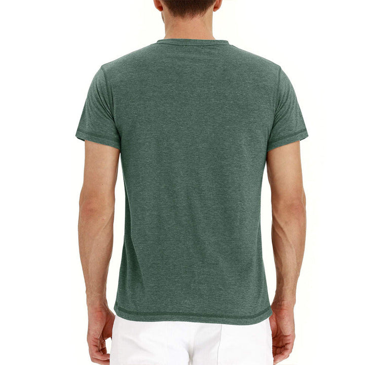 Letnie bawełniane męskie T-shirt – Finn-Ciemnoniebieski-S-Trend Polska