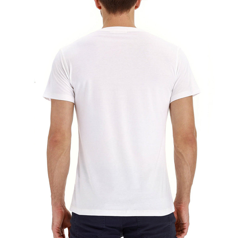 Letnie bawełniane męskie T-shirt – Finn-Ciemnoniebieski-S-Trend Polska