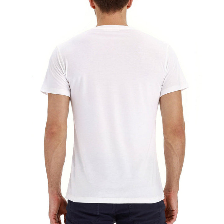 Letnie bawełniane męskie T-shirt – Finn-Ciemnoniebieski-S-Trend Polska