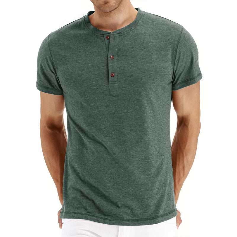 Letnie bawełniane męskie T-shirt – Finn-Zielony-S-Trend Polska