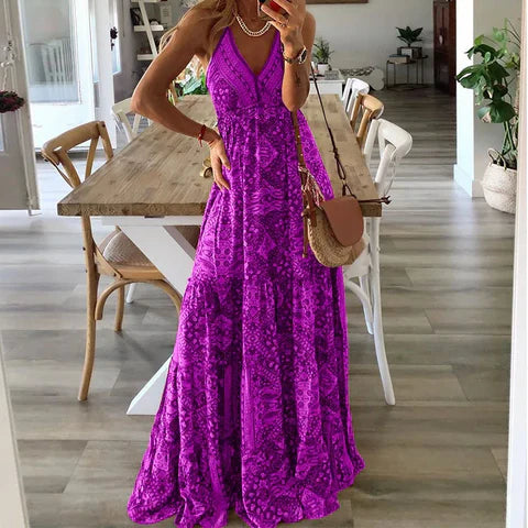 Letnie boho maxi sukienka w kwiaty – Isabella-Lila-S-Trend Polska