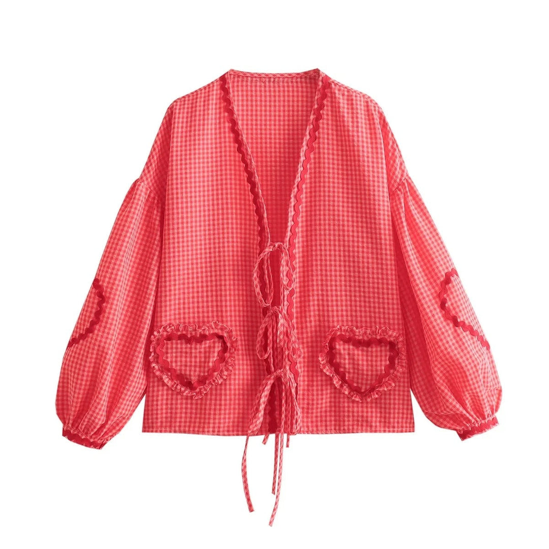 Letnie damskie top z luźnym krojem – Pia-Czerwony-S-Trend Polska