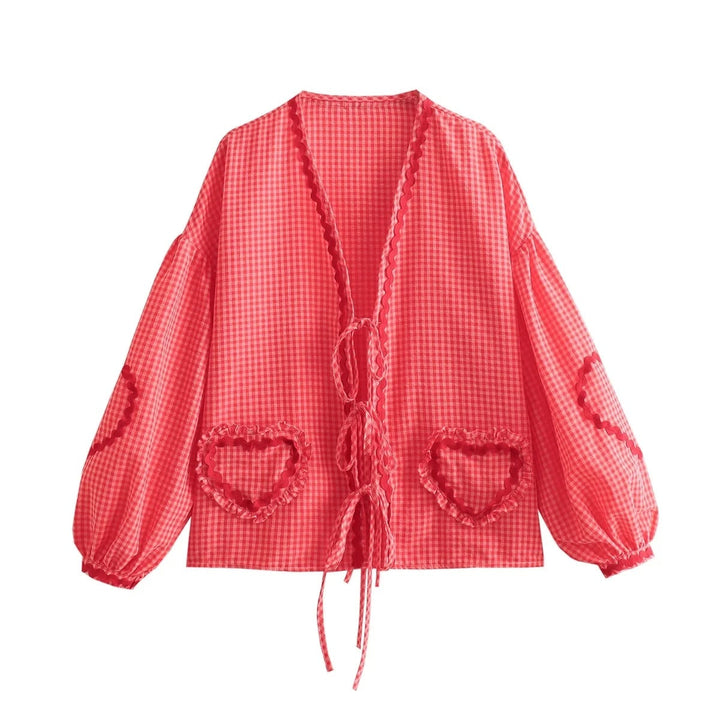 Letnie damskie top z luźnym krojem – Pia-Czerwony-S-Trend Polska