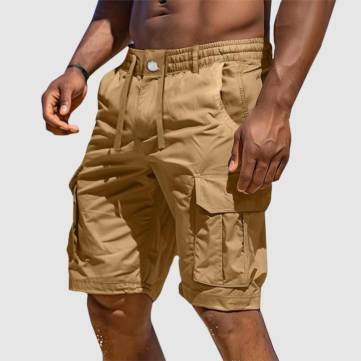 Letnie Męskie Spodenki Cargowe z Mieszaniny Bawełny – Rafael-Khaki-S-Trend Polska