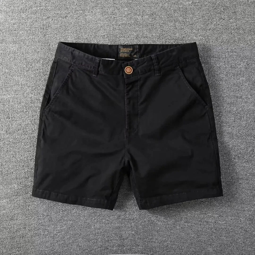 Letnie szorty chinos w wygodnym kroju – Matteo-Czarny-28-Trend Polska