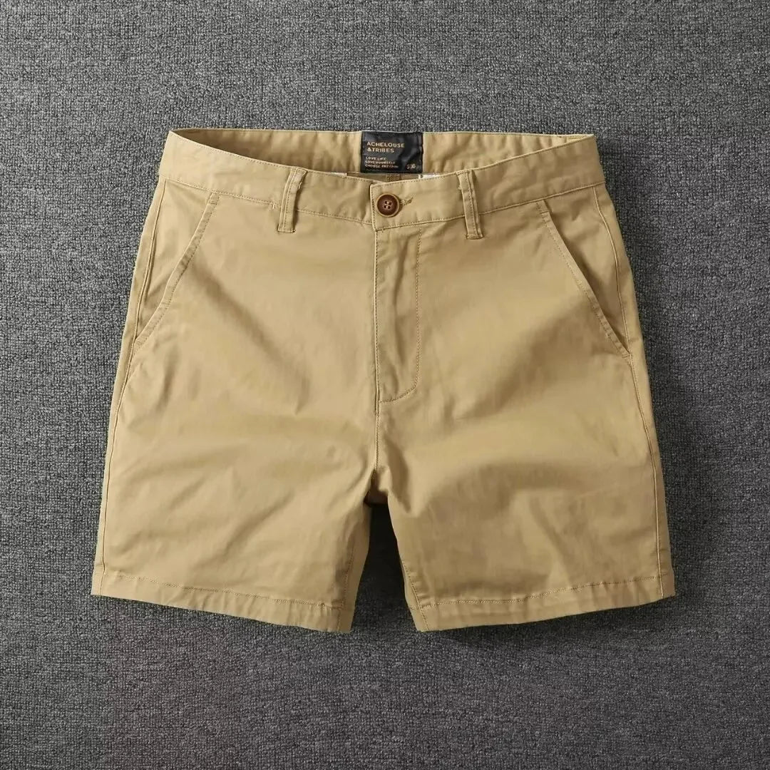 Letnie szorty chinos w wygodnym kroju – Matteo-Khaki-28-Trend Polska