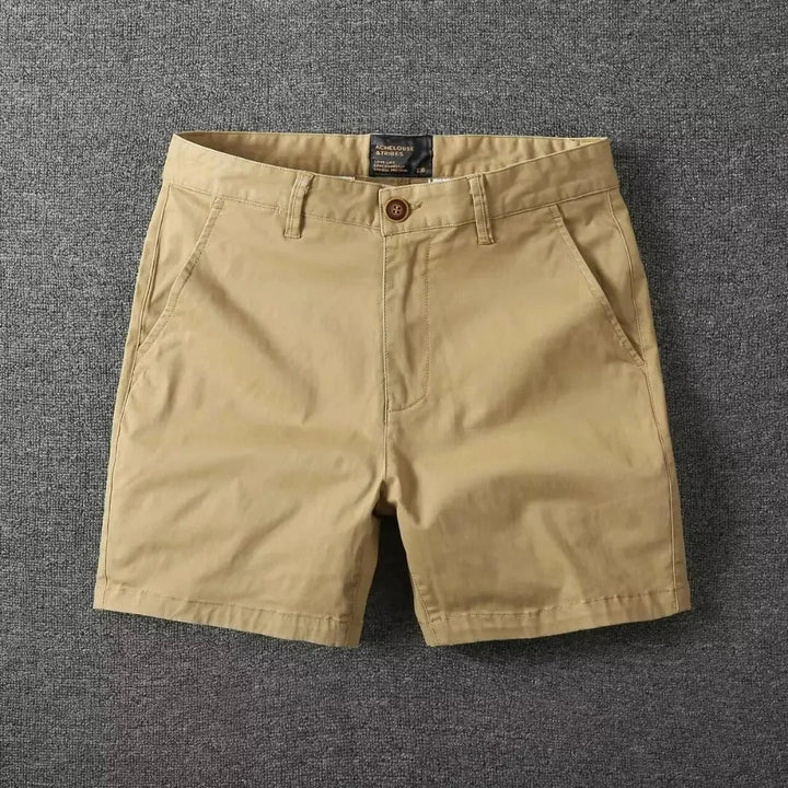 Letnie szorty chinos w wygodnym kroju – Matteo-Khaki-28-Trend Polska