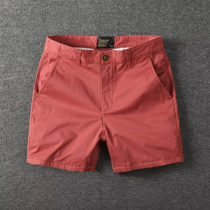 Letnie szorty chinos w wygodnym kroju – Matteo-Pomarańczowo-czerwony-28-Trend Polska