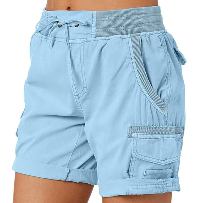 Letnie szorty plażowe z stylem – Chloe-Błękitny-S-Trend Polska