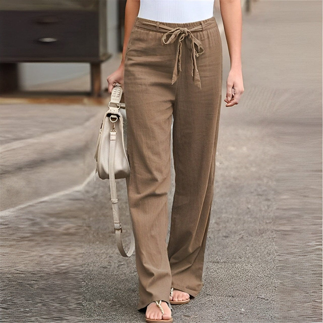 Linen Damskie Spodnie - Elise-Khaki-S-Trend Polska