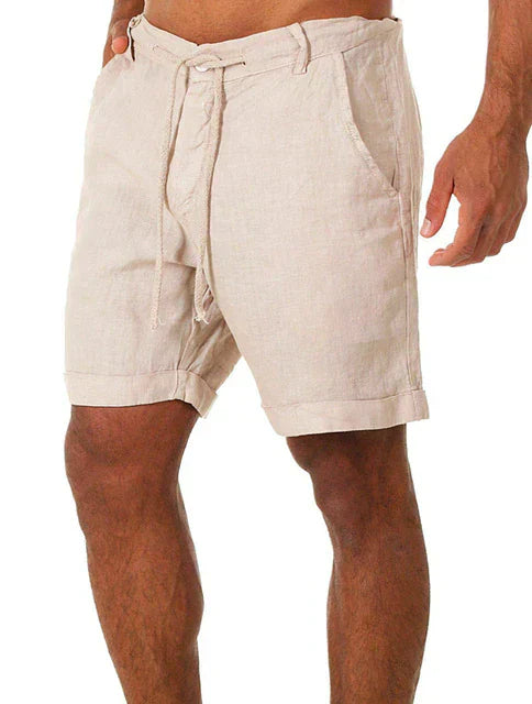 Linen Męskie Szorty - Jasper-Beżowy-S-Trend Polska