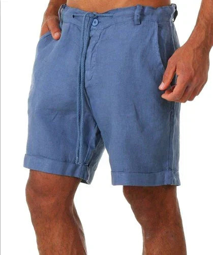 Linen Męskie Szorty - Jasper-Niebieski-S-Trend Polska