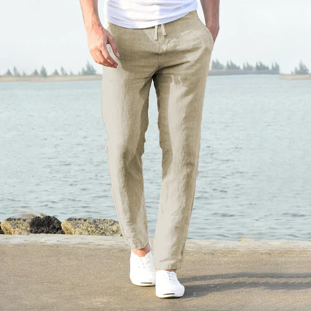Lniane Spodnie dla Mężczyzn - Brian-Linen-S-Trend Polska