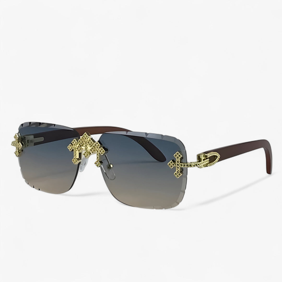 Losowa gogle słoneczne steampunk z metalowymi akcentami – Nirex-Grau Gold-Trend Polska