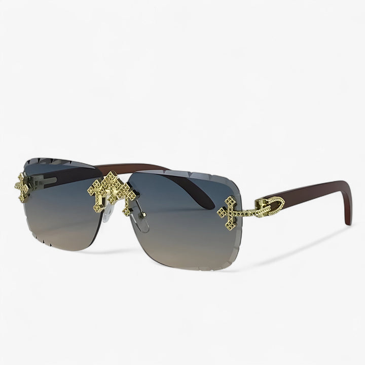 Losowa gogle słoneczne steampunk z metalowymi akcentami – Nirex-Grau Gold-Trend Polska