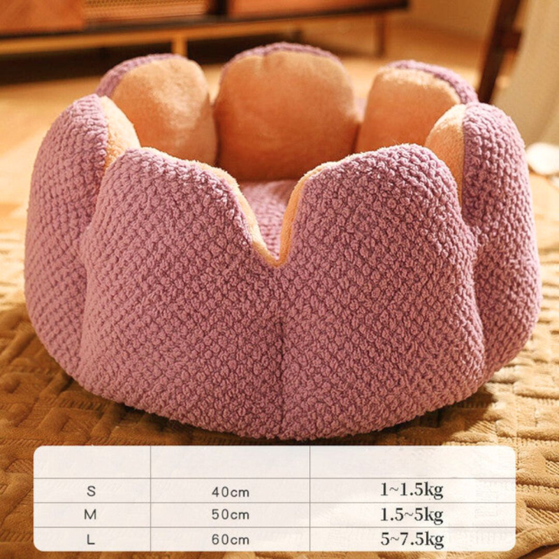 Łóżko dla zwierząt w kształcie kwiatu - PetBloom-Fioletowy-S (40cm)-Trend Polska