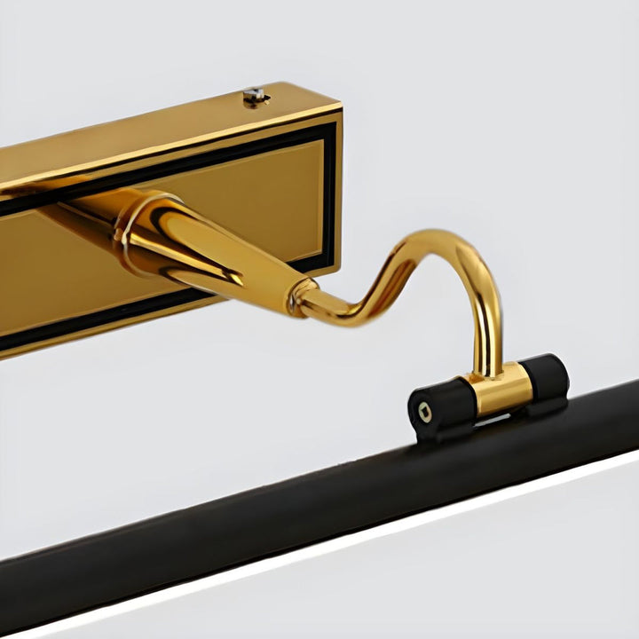 Luksowna czarna-złota lampa lustrowa – LumoGold-Trend Polska