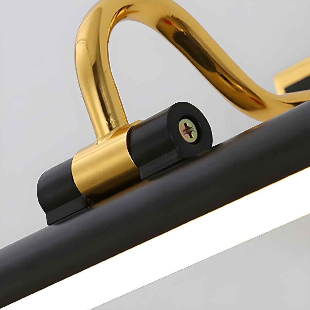 Luksowna czarna-złota lampa lustrowa – LumoGold-Trend Polska